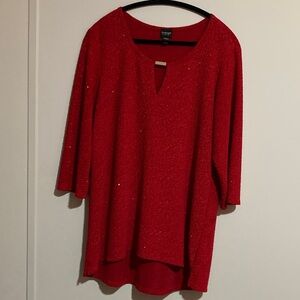 Charter Club Sparkling Red Tunic Top
